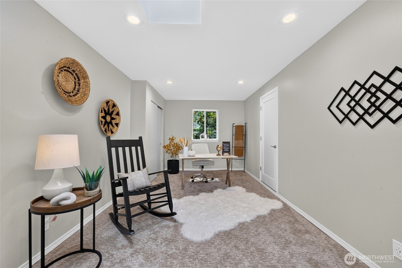 Separate family room with skylights