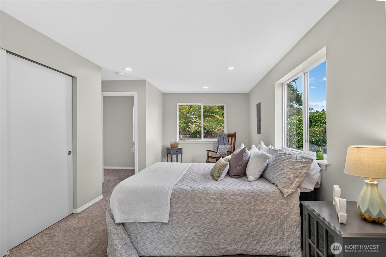Privately positioned primary bedroom